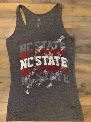 Adidas NC State Women XS Grey Tank Top University NCS Uni Bling Red /White Shirt