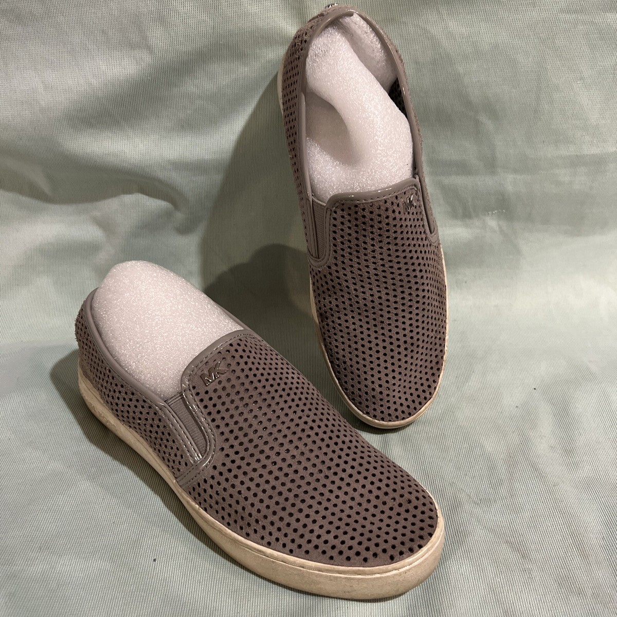 Michael Kors Men\'s Tan and Brown Logo Slip-Ons Michael Kors girls slip on beige and brown | Mercari main image 4