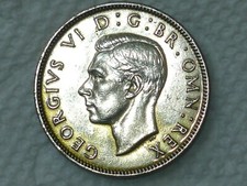 1942 Great Britain George VI Silver Florin 2 Shillings, Very Good to Fine Cond.