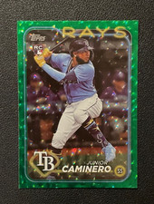 2024 Topps Series 2 Green Foil #388/499 Junior Caminero #628 Rookie Card Rays