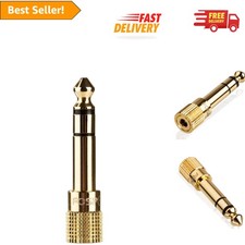 24K Gold Plated 6.35mm Male to 3.5mm Female Audio Adapter - Quality