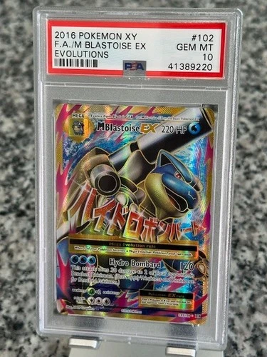 2016 POKEMON XY FA/M BLASTOISE EX EVOLUTIONS #102/108 PSA 10 GEM MINT FULL ART M