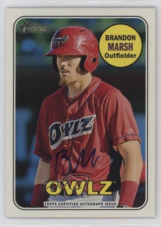 2018 Topps Heritage Minor League Edition Real One Brandon Marsh Auto 4d3
