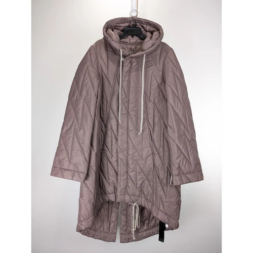 Rick Owens Parka a coda di pesce in malva nuovo con etichette M