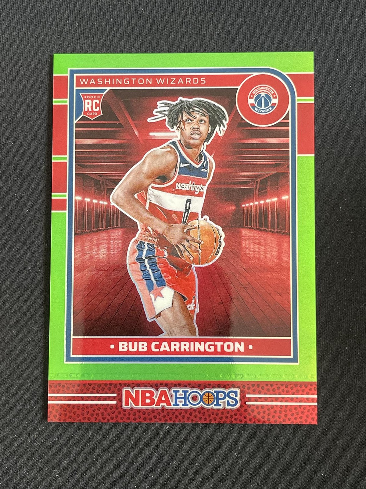 Bub Carrington 2024-25 Panini NBA Hoops Premium Lime Green Prizm 138/149 RC #244