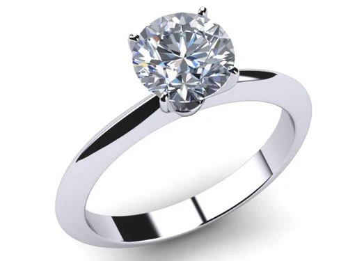 3 Ct Vvs1 Ice White Round Cut Moissanite Engagement Ring Sterling Silver Size 7