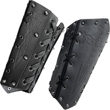 Medieval Embossed Arm Bracers, Retro Faux Leather Knight Arm Gauntlets, Vintage