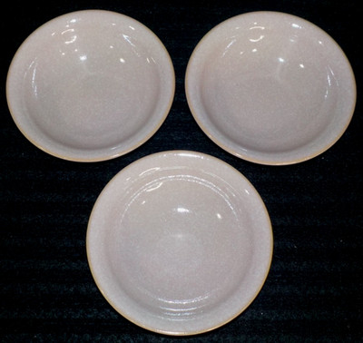 Lot 3 DENBY Elements Sorbet Pink 5.25'' Small Fruit Bowl, Dip, Sauce ENGLAND**EUC