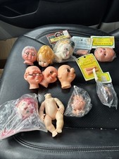Lot Of 13 Vintage Doll Heads / Faces /body/hands For crafts