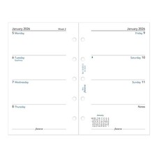 Filofax Week on Two Pages 2026 Mini Diary Refill, English, 2.6"x4.1"