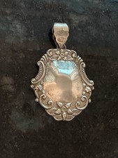 Vintage Sterling Silver Ornate Floral Pendant...