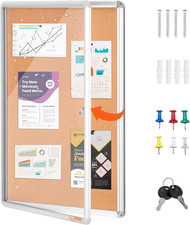 with Aluminum Frame   Lockable Bulletin Board with Acrylic Door  2 Keys   Weath