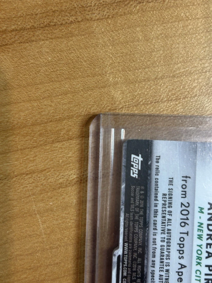 2016 Topps MLS Apex Andrea Pirlo /25 Orange Die Cut Game Used Patch Auto - Image 3 of 4