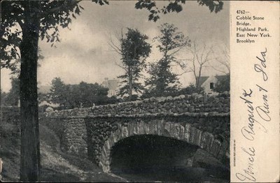 Brooklyn, NY New York Cobble Stone Bridge, Highland Park, East Original Vintage