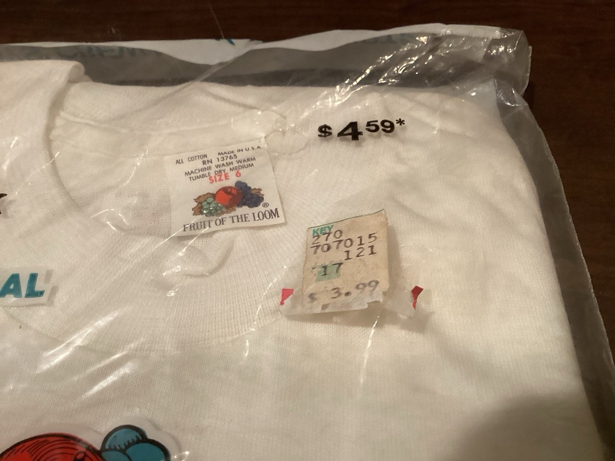 1970s Fruit Of The Loom Boys Sz 6 Crew Neck T Shirt New 3 Pack