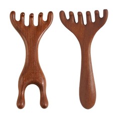 Wood Scalp Massager 2 Pcs, Head Massager Comb for Deep Relaxation Stress Re...