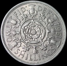 UK Two Shillings 1964 Elizabeth II Coin WCA C262