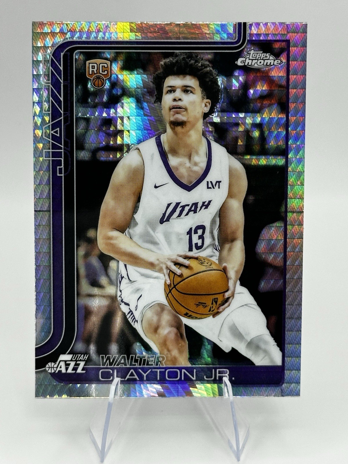 2025-26 Topps Chrome Walter Clayton Jr. RC Prism Refractor #268 Jazz