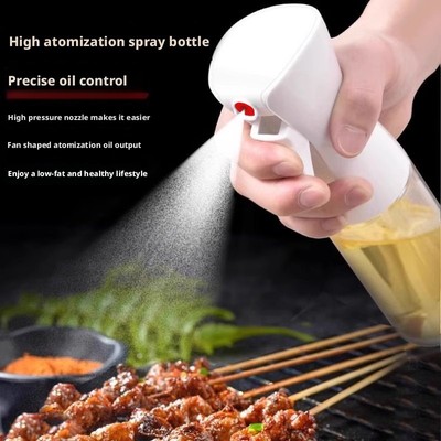 Transparent large capacity oil spray bottle press type for kitchen