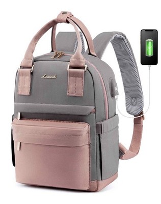Mini Backpack For Electronics iPad Waterproof Purse with USB Port, Cute LOVEVOOK