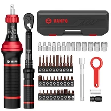 VANPO 48Pcs Torque Screwdriver Wrench Drive Set, 1/4" Drive Small Torque Wren...