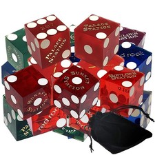 Authentic Nevada Casino Dice Set 19mm Craps Dice 3 Pairs, 6 Dice Table-Pl...