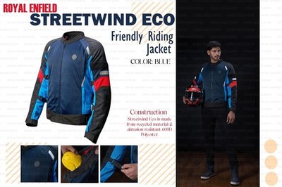 Royal Enfield Blaue  STREETWIND ECO FRIENDLY Reitjacke 