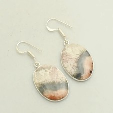 Pendientes colgantes de piedras preciosas de jaspe hechos a mano joyas para mujer 1,6" AE-62654