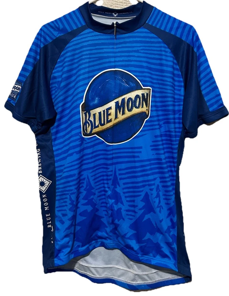 Primal Cycling Jersey XXL Bicycle Blue Moon Brewing Back Pockets Bike Shirt Mens - Image 3 of 4