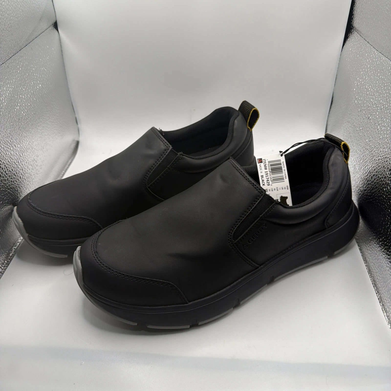 Gerry Moc II Slip-On Casual Shoes Men's Black Flexible Lightweight Comfort - 12