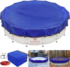 Winter Pool Cover 15 Ft Round for Above Ground Pools, Durable & UV Resistant