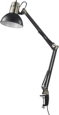 32 Inch Matte Black Industrial Desk Lamp with Adjustable Swing Arm and Clamp ...