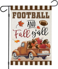 Welcome Thanksgiving Fall Garden Flags for outside Decorations, FOOTBALL and Fal