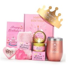 Birthday Gifts for Women Pink Gift Basket Friendship Gift Relaxing Set Best