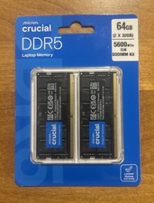 Crucial - 64GB Kit 2x32GB DDR5 5600MHz C46 SODIMM Laptop Memory CT2K32G56C46S5
