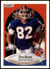 Don Beebe #110 1990 Fleer Right edge of A in AFC logo aligned with blue