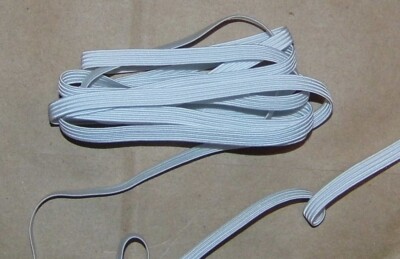 5 YARD LOT! 1/4'' flat elastic White US SELLER sewing, dolls & multi- crafts trim
