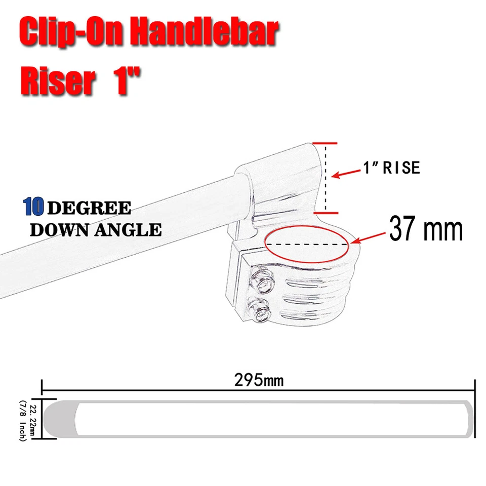 Clip-On Handle Bars Handlebars CNC Motorcycle Universal for 31mm-54mm Fork Tube - Image 2 of 4