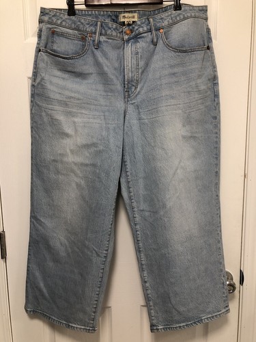 Madewell The Perfect Vintage Wide-Leg Jean Women's Sz 18w Light Blue Pockets - Picture 1 of 6