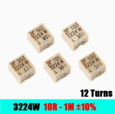 SMT/SMD Multi-turn 12 Turns Adjustable Resistor 4mm Preset 3224W 10R - 1M ±10%