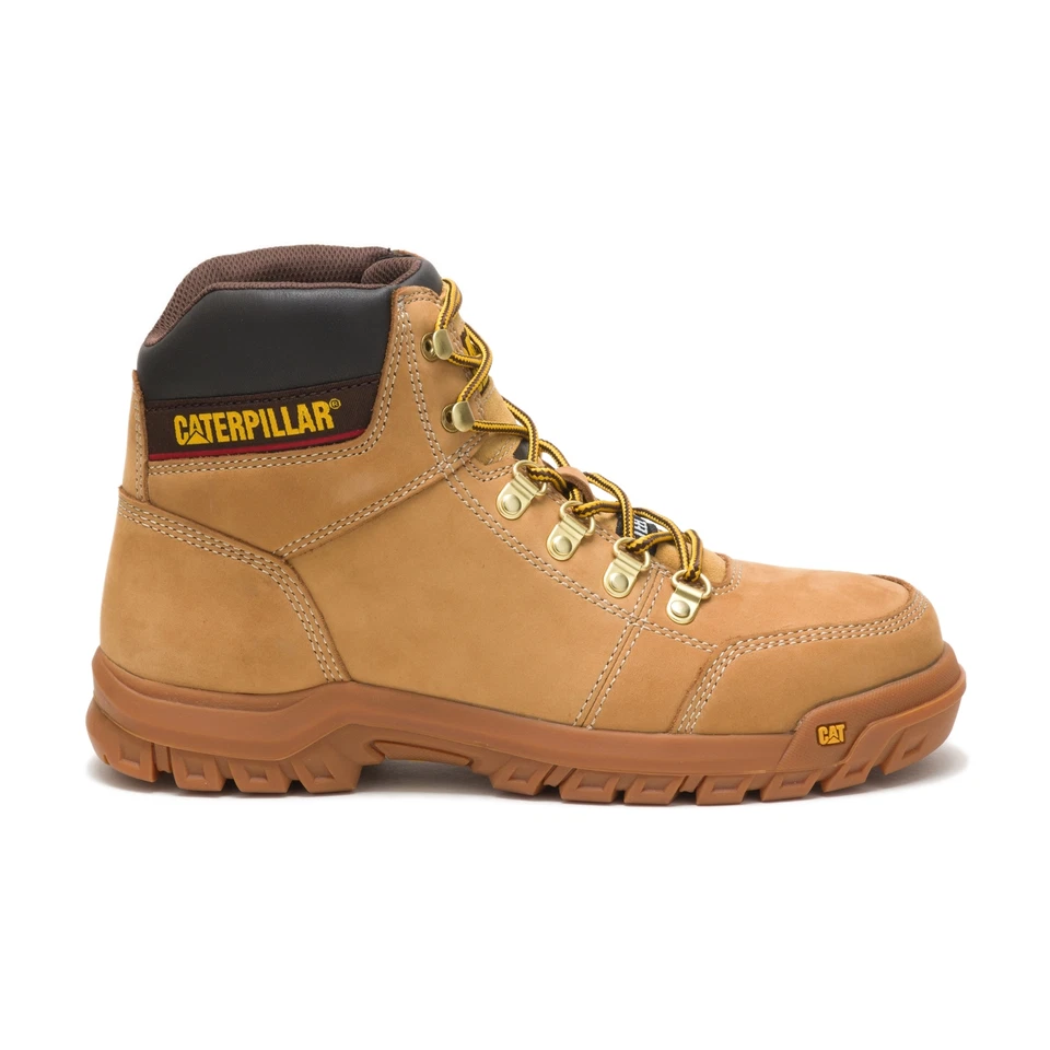 Botas de trabajo Caterpillar para hombre contorno punta de acero botas de trabajo de cuero