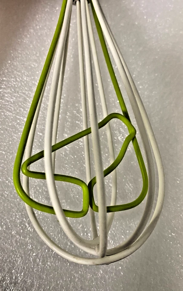 Batidor Kuhn Rikon 10" Silicona Suiza y Acero Inoxidable Diseño Pájaro Verde y Blanco Foto 2 de 4