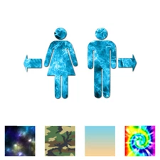 Washroom Restroom- Vinyl Decal Sticker - Multiple Patterns & Sizes - ebn734