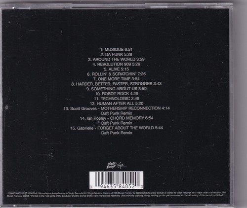 Daft Punk Musique Vol. 1 1993 - 2005 original cd Best of Greatest Hits - Picture 2 of 2