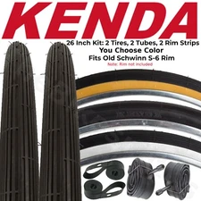 Kenda K23 26x1-3/8x1-1/4 Schwinn S6 Bike Tire Tube Strip Kit ISO 37-597 PikColor