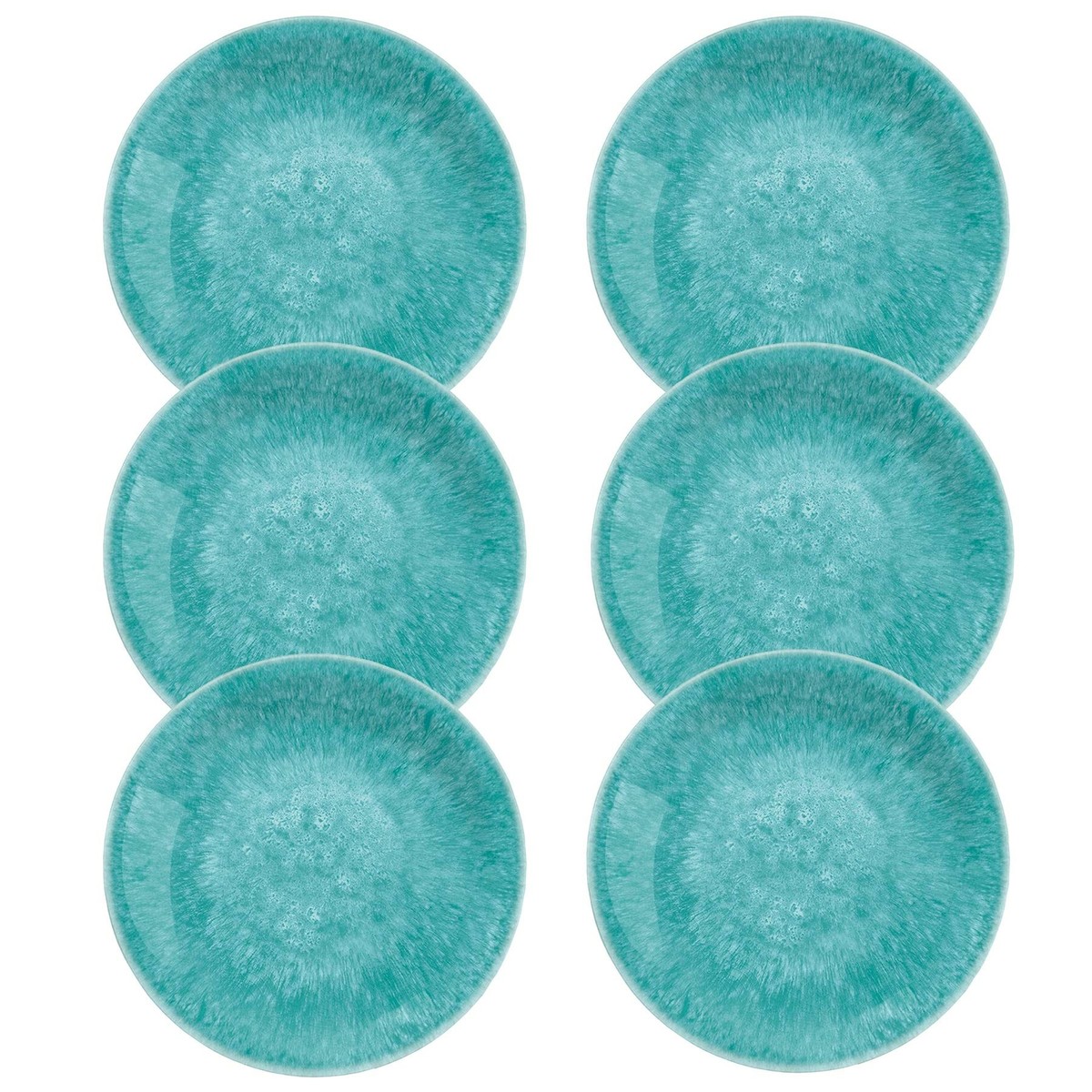 Bali Brights Aqua Turquoise Melamine/Plastic Side Plates Set of