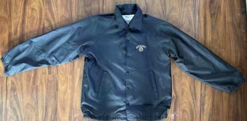 Vintage Jack Daniels NO 7 Button Downed Lined Windbreaker Jacket Mens Medium - Picture 1 of 12