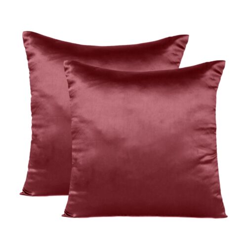Cushion Cover Pillow Case Throw 18x18 Soft Decorative Solid Satin Pillow Shams - Picture 189 of 191