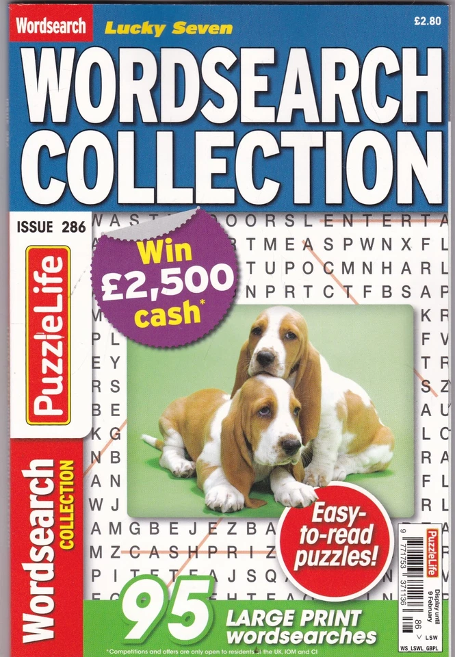LUCKY SEVEN WORDSEARCH PUZZLE BOOK MAGAZINE ISSUE 286 - 95 LARGE PRINT PUZZLES