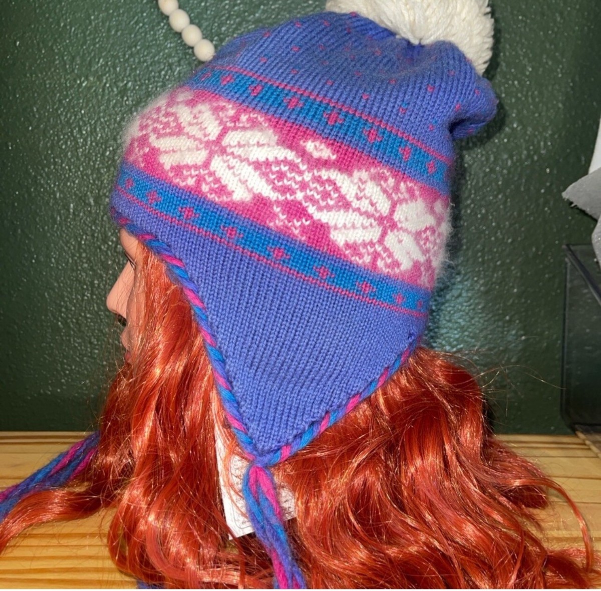 Vintage Hat Wool Ski Hat Pink Purple White‎ Beanie USA Handmade Top Notch Knits One Size - Fits M/L | Vintage TOP NOTCH KNITS Hot Pink  main image 4